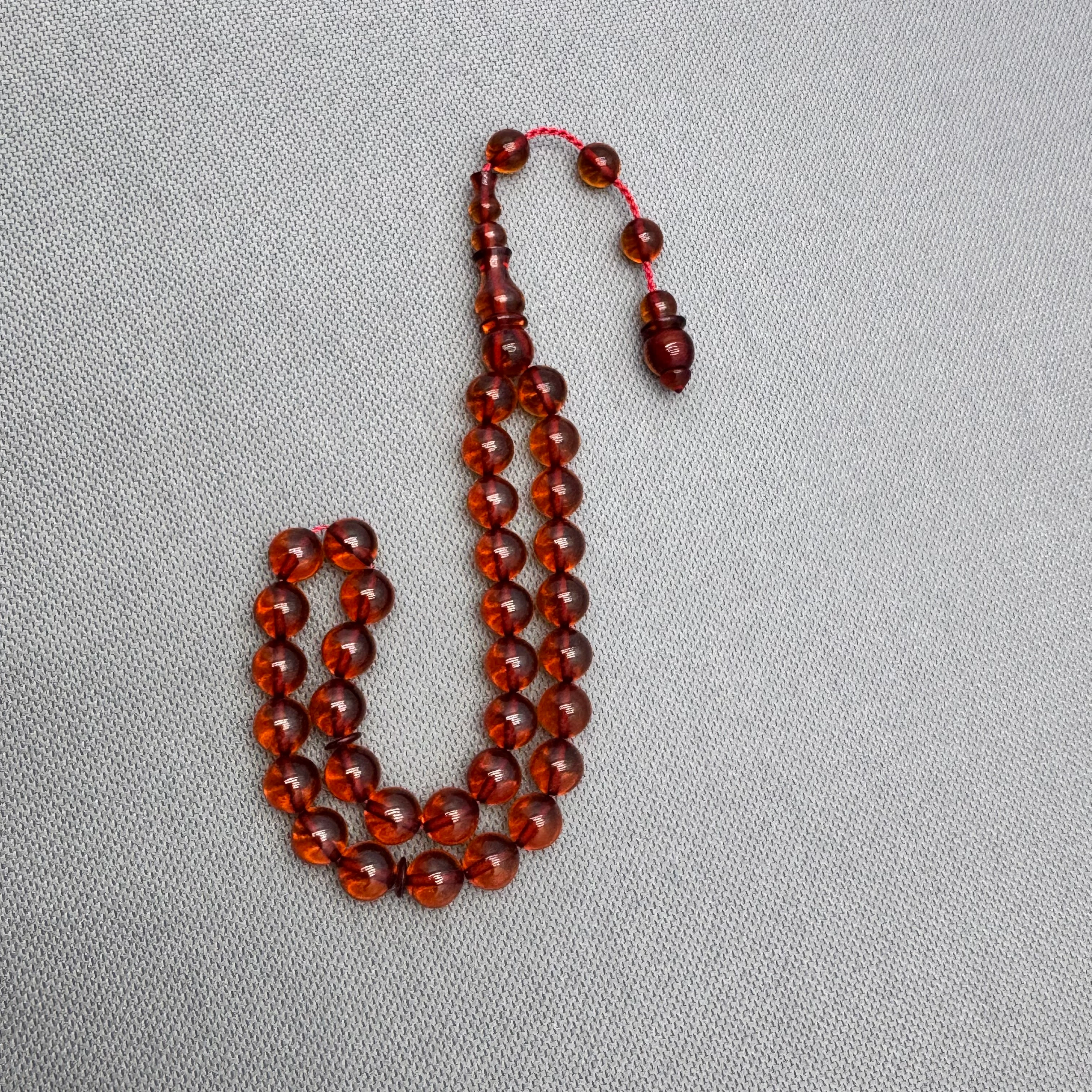 Osmanlı Benzetme Küre Kesim Bal Rengi Ateş Kehribar Tesbih